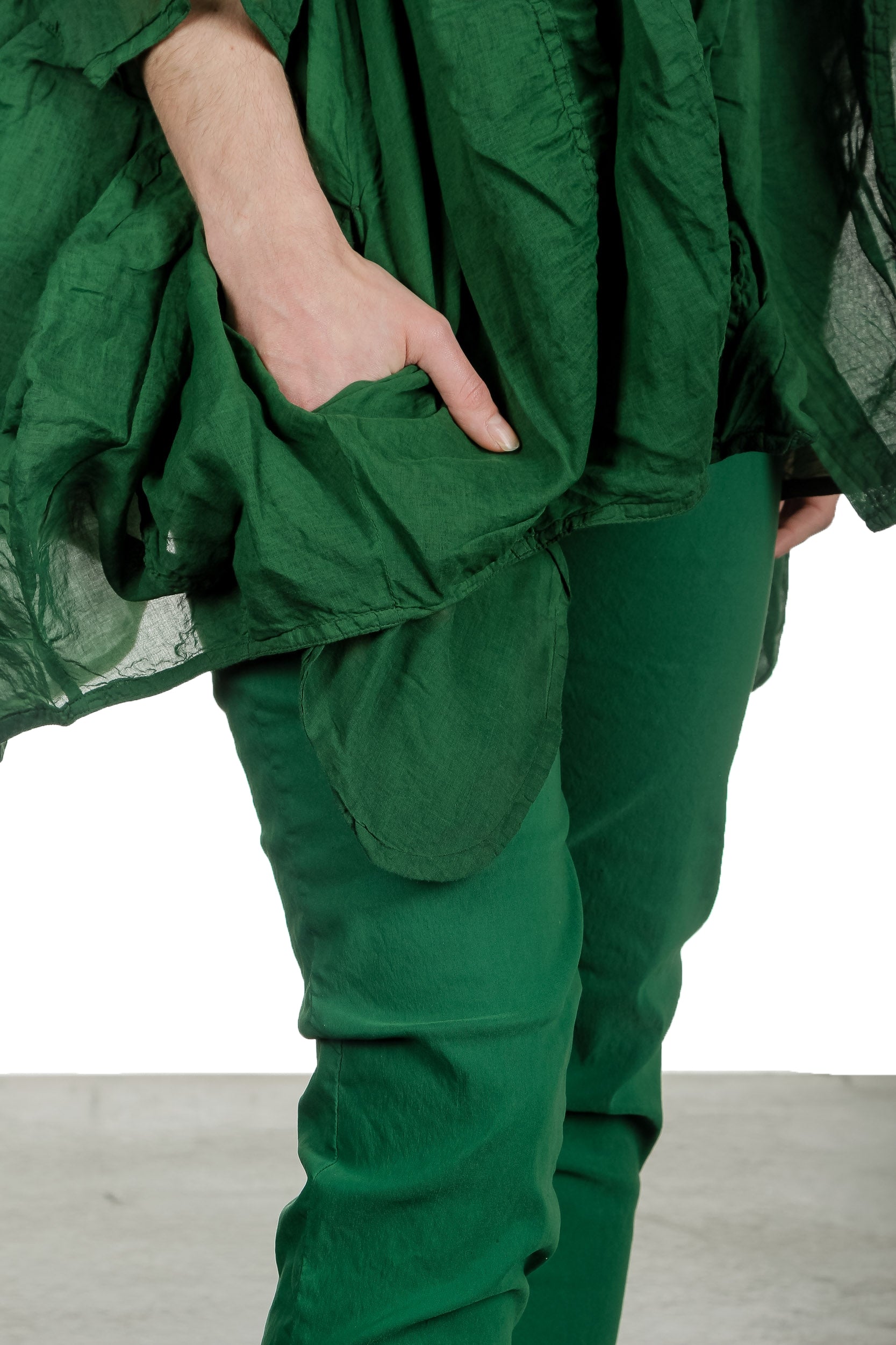 Rundholz Dip Damen Ballonförmige Bluse grün