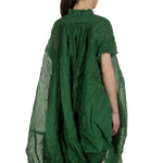 Rundholz Dip Damen gerafftes Hemdblusenkleid grün
