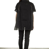 Rundholz Dip Damen Bluse in A-Linie schwarz