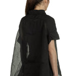 Rundholz Dip Damen Bluse in A-Linie schwarz