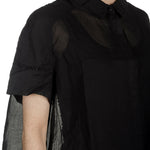 Rundholz Dip Damen Bluse in A-Linie schwarz