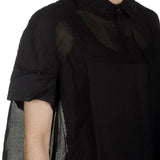 Rundholz Dip Damen Bluse in A-Linie schwarz