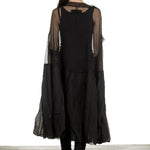 Rundholz Dip Damen Oversized Tüllkleid mit Volants schwarz