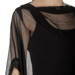 Rundholz Dip Damen Oversized Tüllkleid mit Volants schwarz
