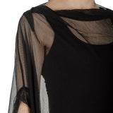 Rundholz Dip Damen Oversized Tüllkleid mit Volants schwarz