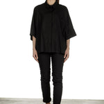 Rundholz Damen Ausgestellte Bluse schwarz