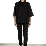 Rundholz Damen Ausgestellte Bluse schwarz