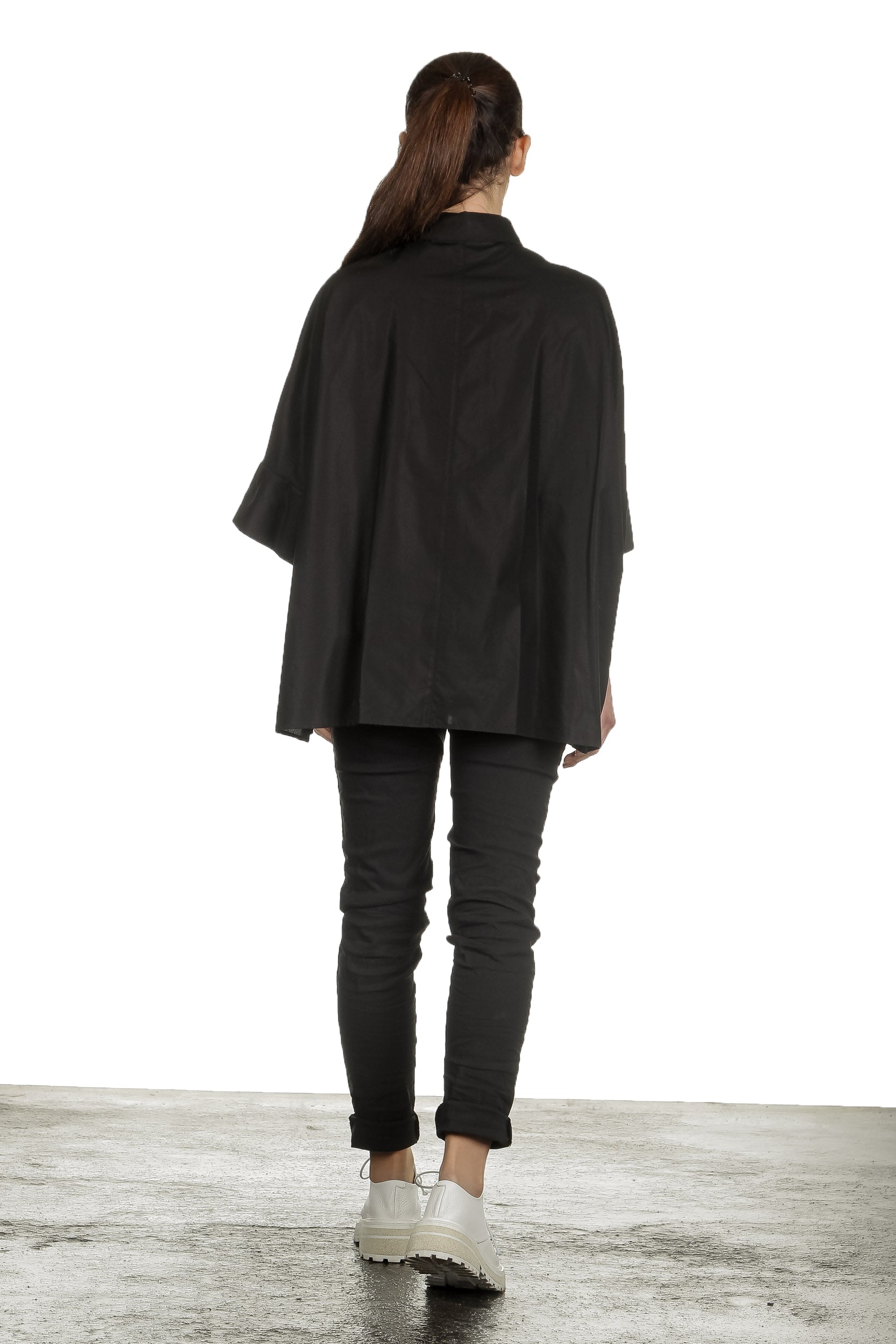 Rundholz Damen Ausgestellte Bluse schwarz