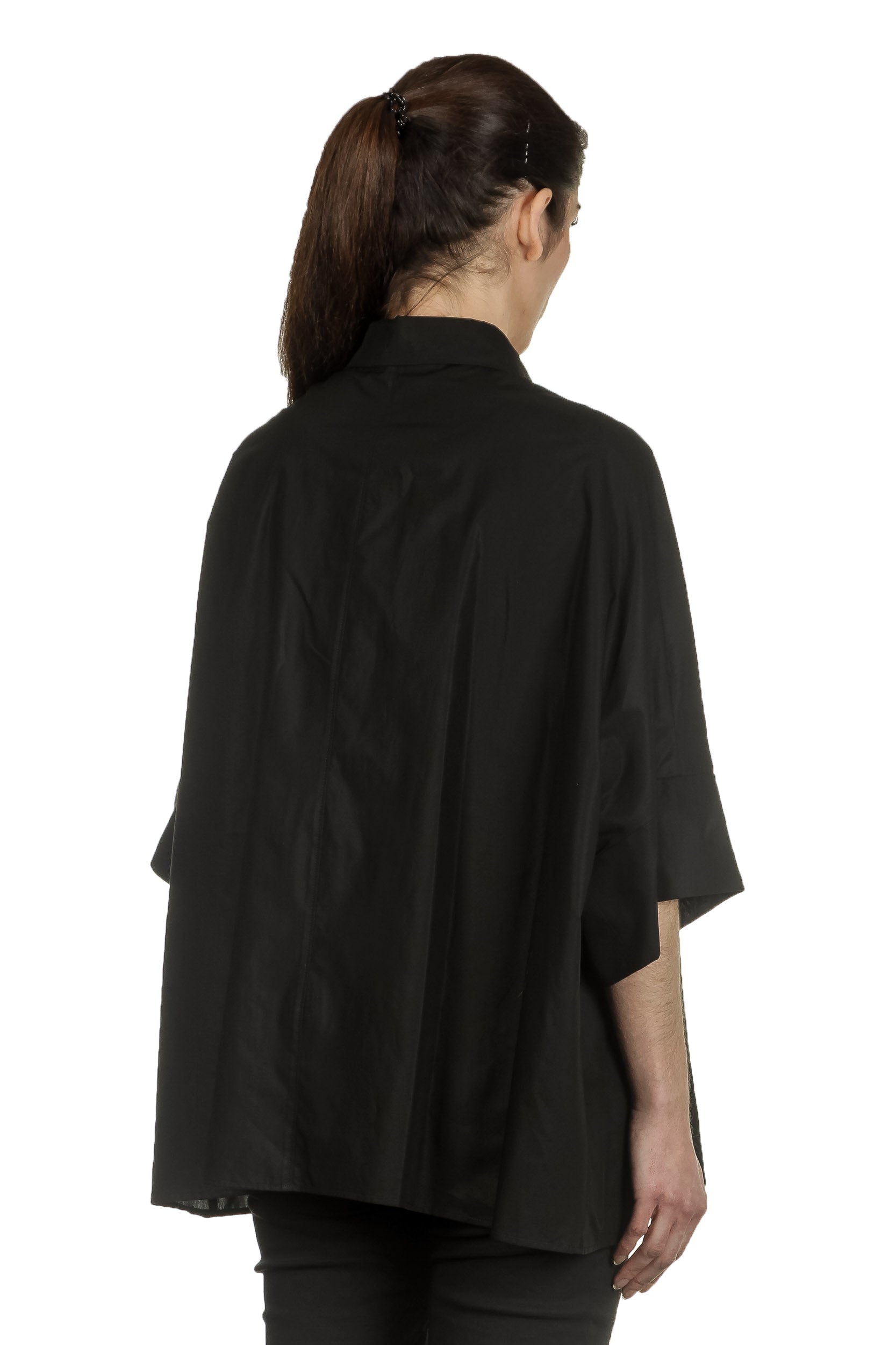Rundholz Damen Ausgestellte Bluse schwarz
