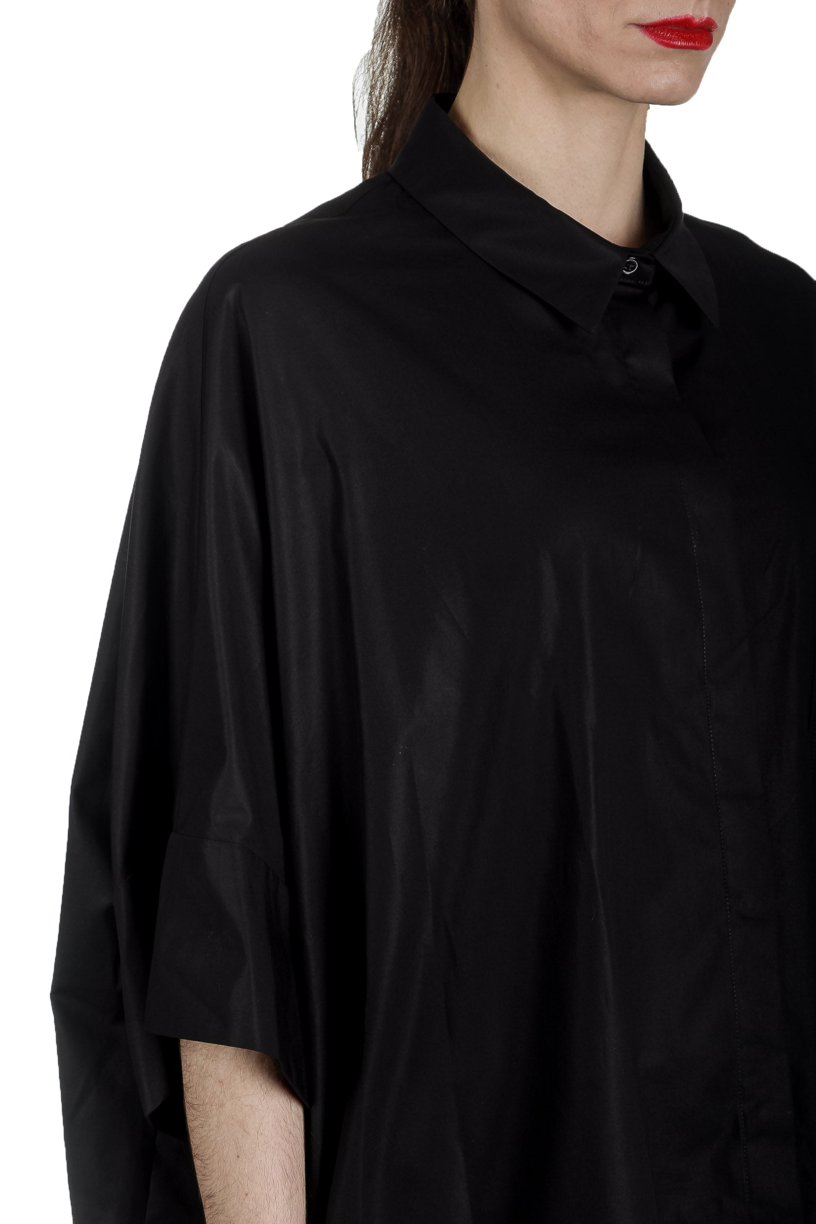 Rundholz Damen Ausgestellte Bluse schwarz