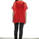 Rundholz Dip Damen Oversized Shirt mit Print rot