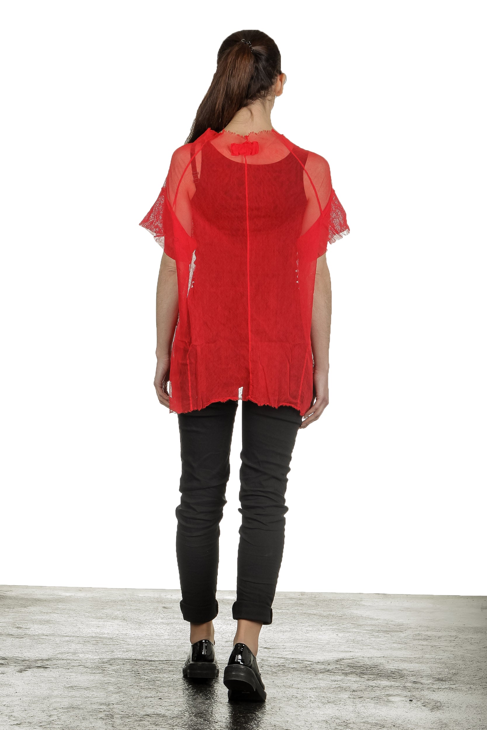 Rundholz Dip Damen Oversized Shirt mit Print rot