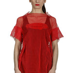 Rundholz Dip Damen Oversized Shirt mit Print rot