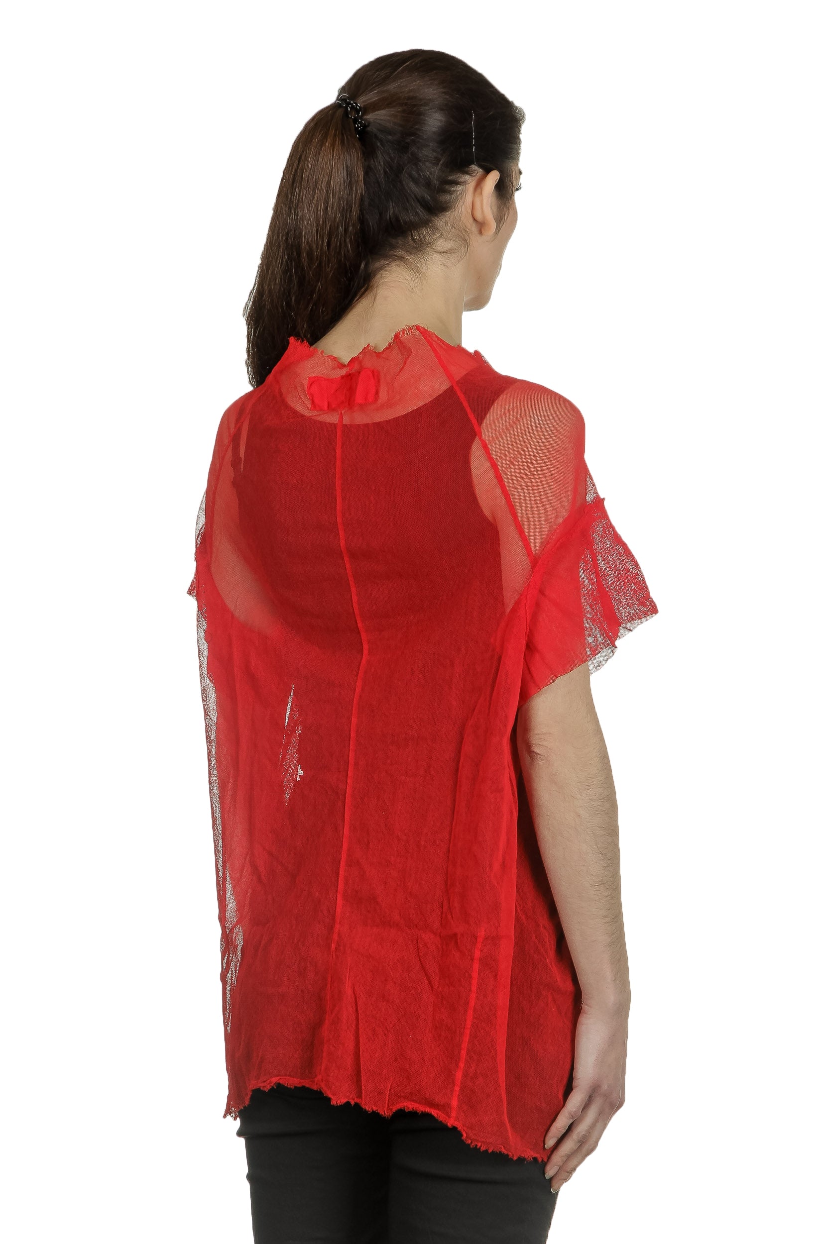 Rundholz Dip Damen Oversized Shirt mit Print rot