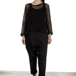 Rundholz Damen Asymmetrischer Oversized Strickpullover schwarz