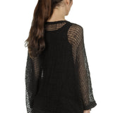 Rundholz Damen Asymmetrischer Oversized Strickpullover schwarz