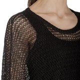 Rundholz Damen Asymmetrischer Oversized Strickpullover schwarz