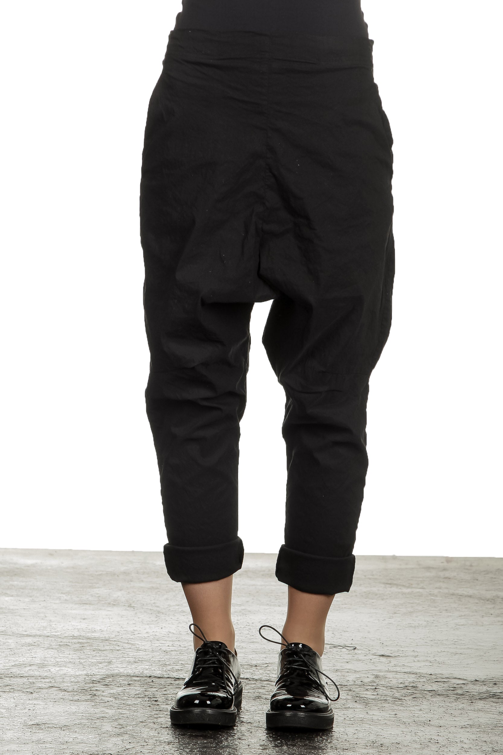 Rundholz Dip Damen Sarouel Hose schwarz