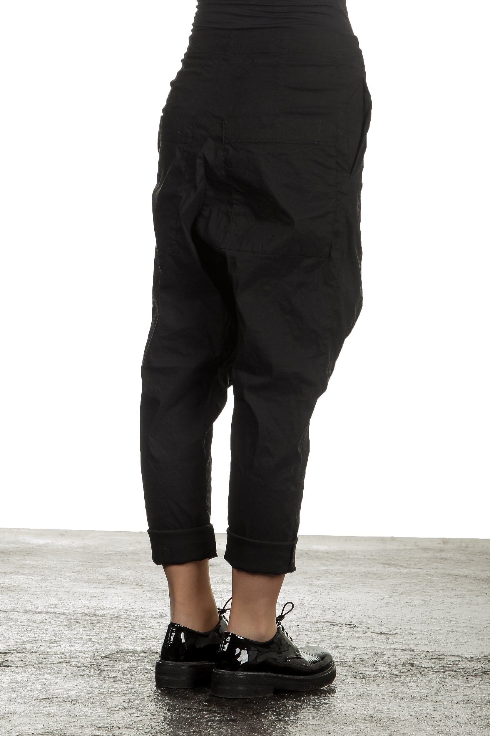 Rundholz Dip Damen Sarouel Hose schwarz