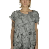 Rundholz Damen Geflochtenes T-Shirt Avantgarde grau