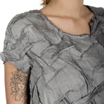 Rundholz Damen Geflochtenes T-Shirt Avantgarde grau