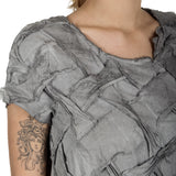 Rundholz Damen Geflochtenes T-Shirt Avantgarde grau
