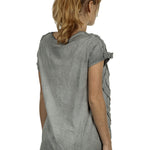 Rundholz Damen Geflochtenes T-Shirt Avantgarde grau