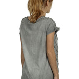 Rundholz Damen Geflochtenes T-Shirt Avantgarde grau