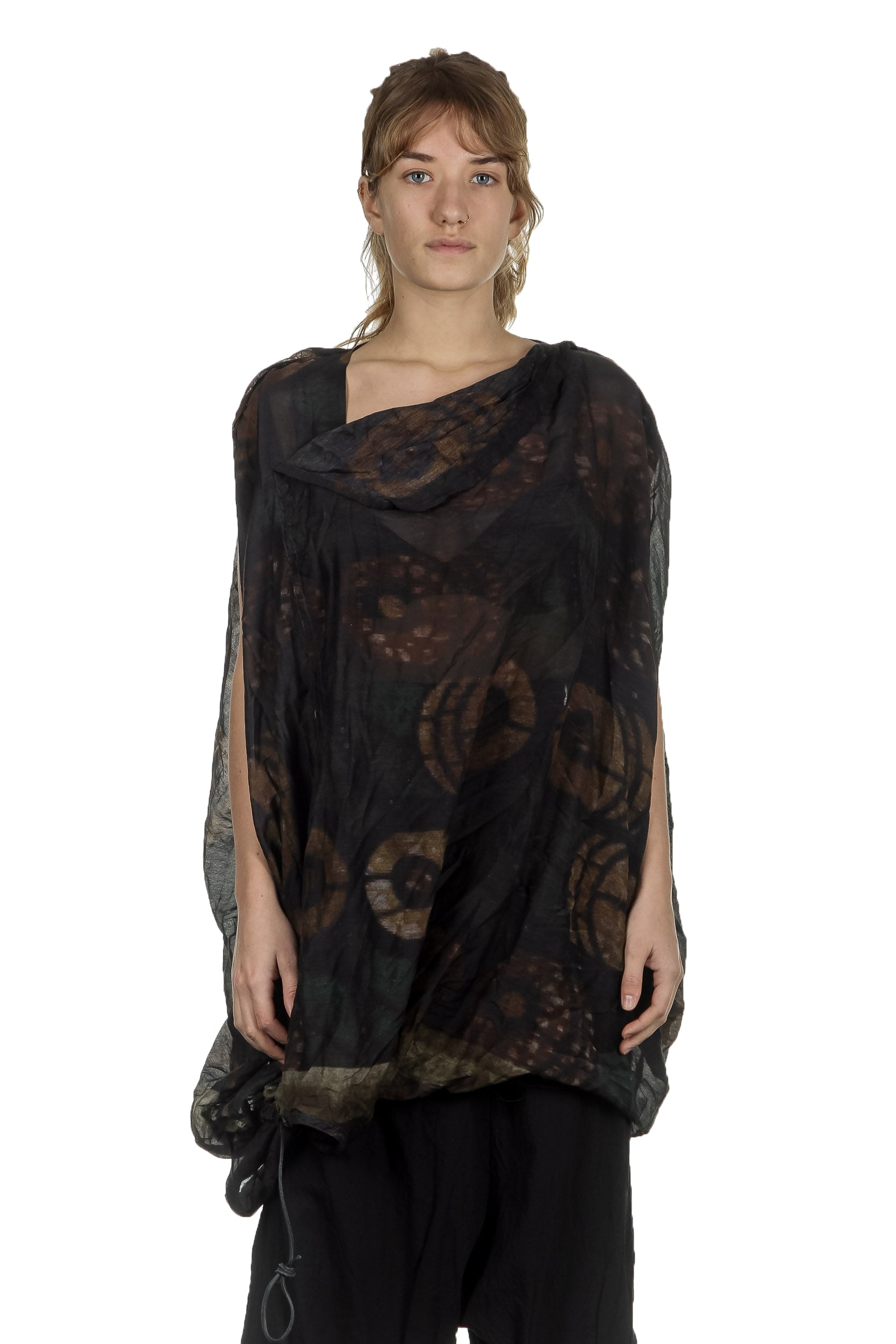 Rundholz Damen Drapierte Tunika mit Print mehrfarbig