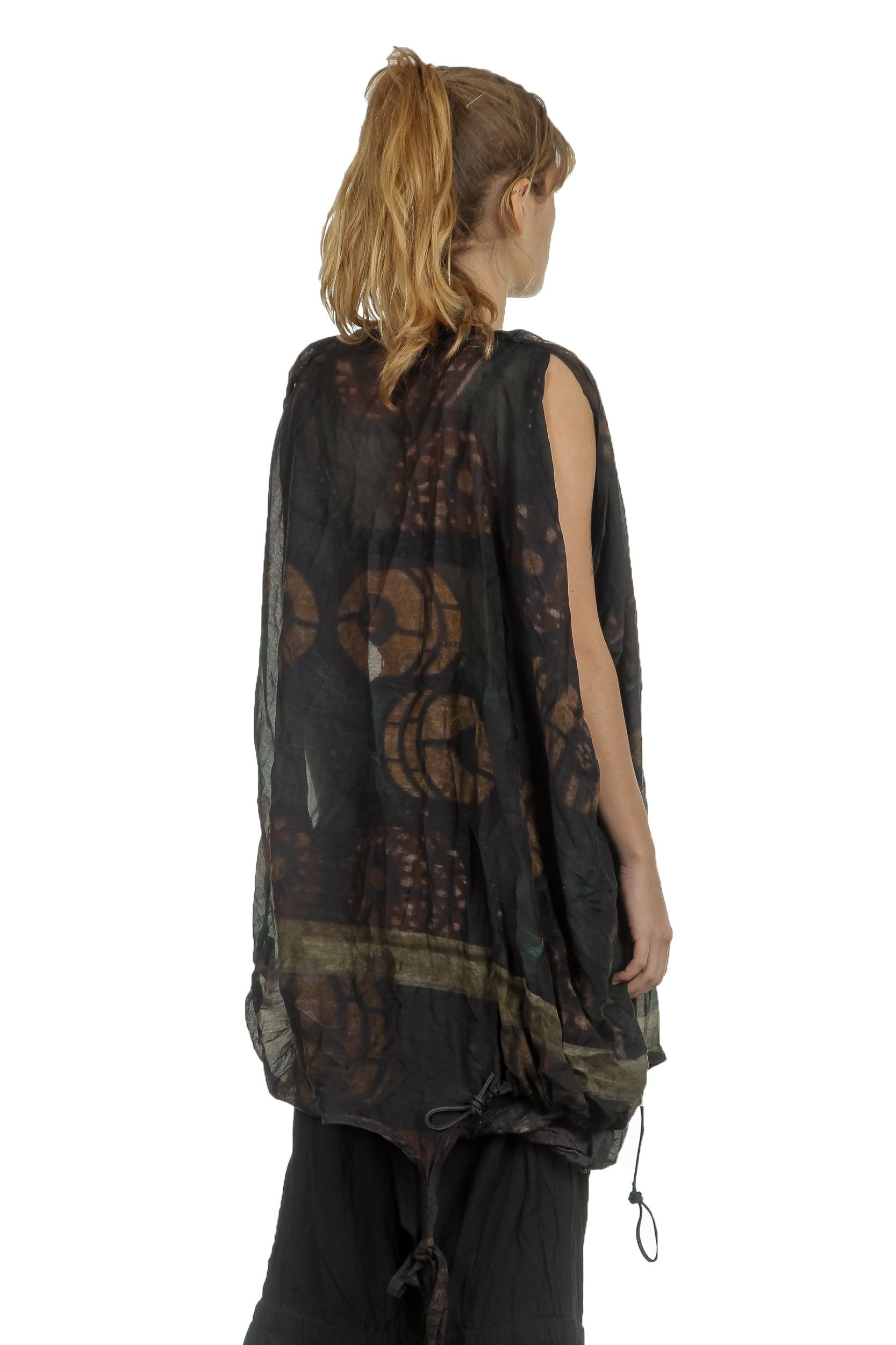 Rundholz Damen Drapierte Tunika mit Print mehrfarbig