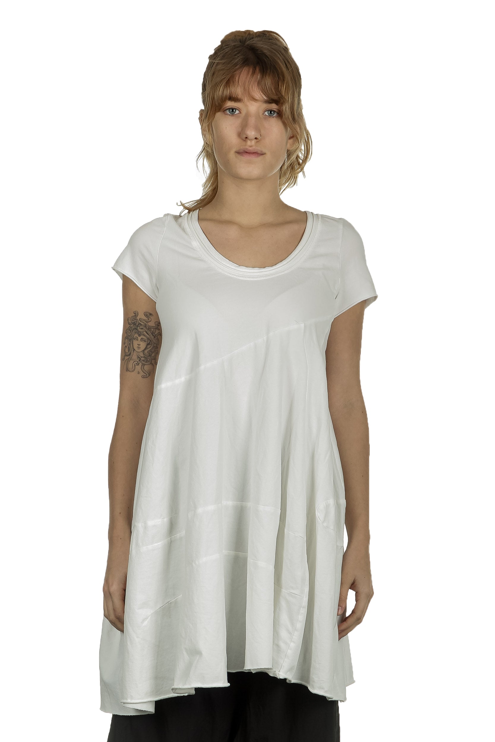 Rundholz Damen Ausgestelltes T-Shirt Avantgarde off-white
