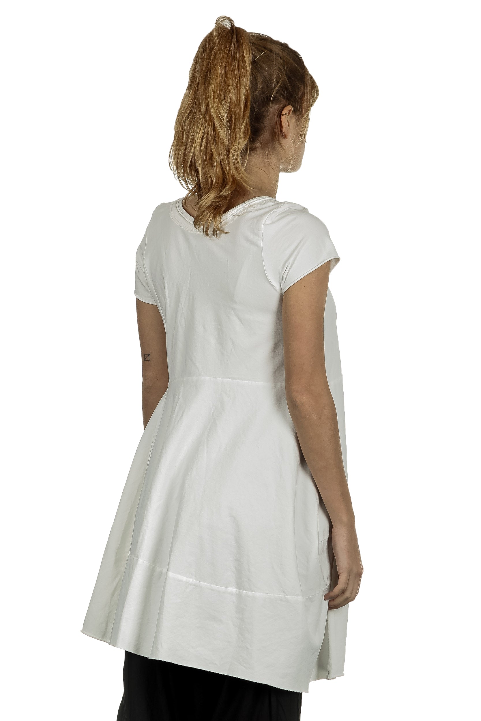 Rundholz Damen Ausgestelltes T-Shirt Avantgarde off-white