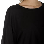 Rundholz Damen Cropped Langarm Shirt schwarz