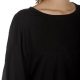 Rundholz Damen Cropped Langarm Shirt schwarz