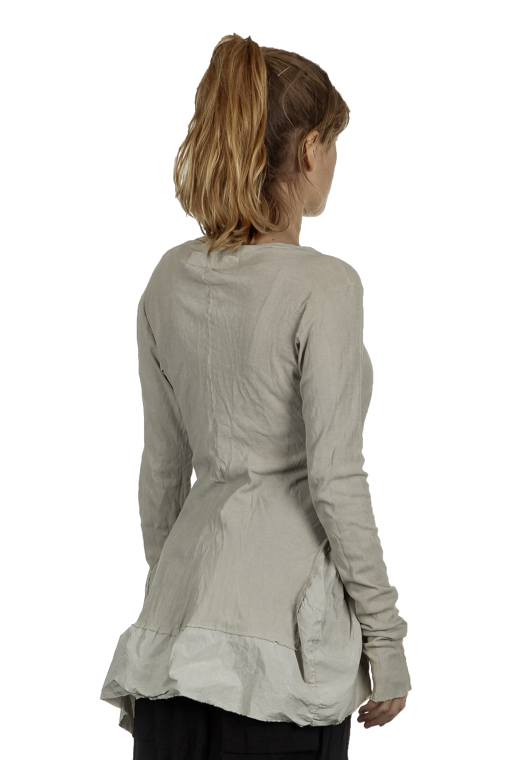 Rundholz Dip Damen Langarm Shirt Avantgarde grau