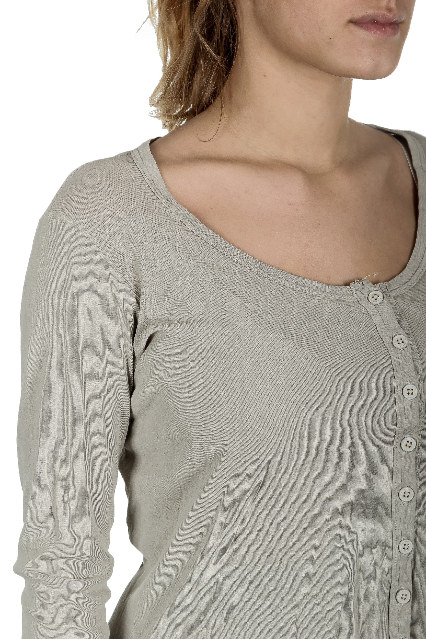 Rundholz Dip Damen Langarm Shirt Avantgarde grau