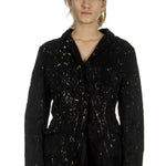 Rundholz Dip Damen Blazer mit Gold Färbung schwarz