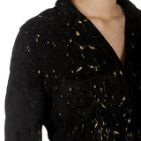 Rundholz Dip Damen Blazer mit Gold Färbung schwarz
