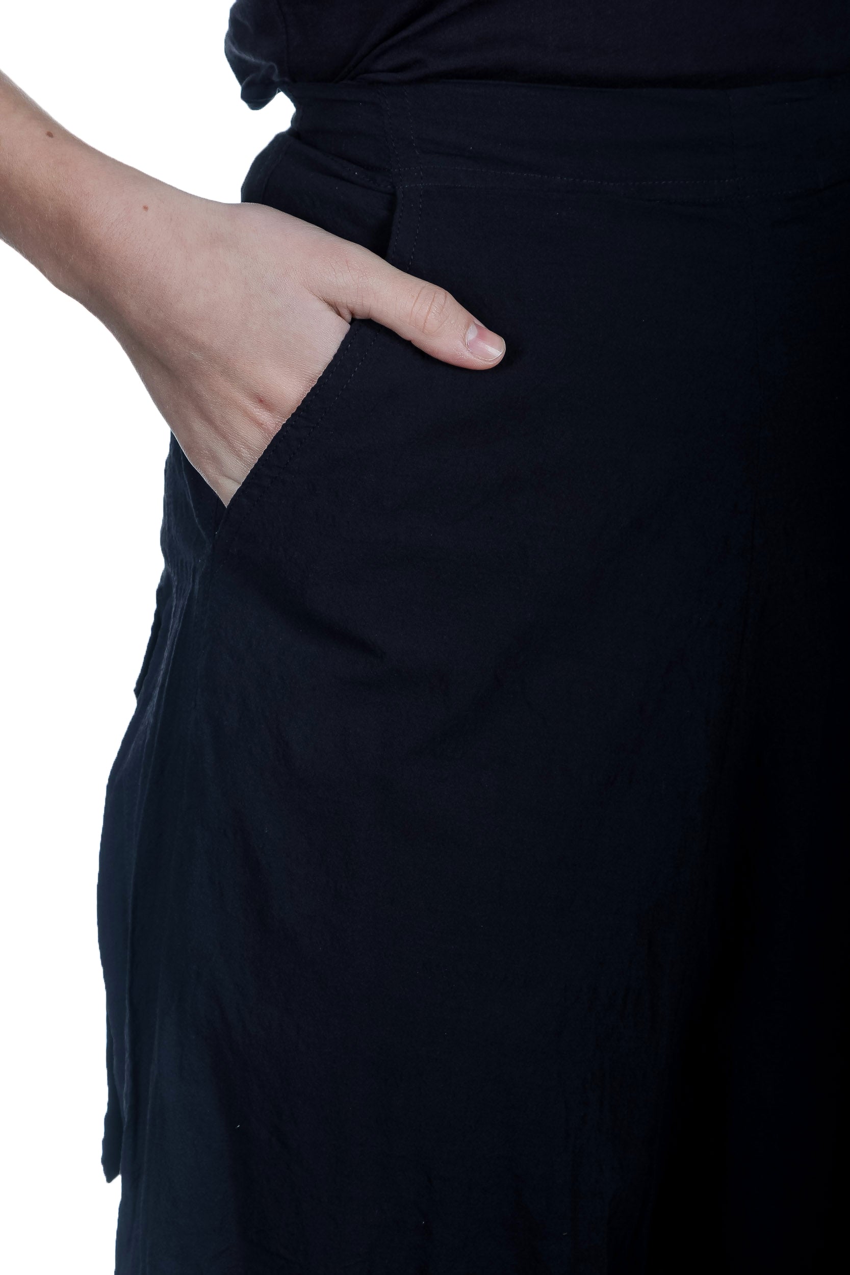 Rundholz Damen Sarouel Hose Avantgarde schwarz