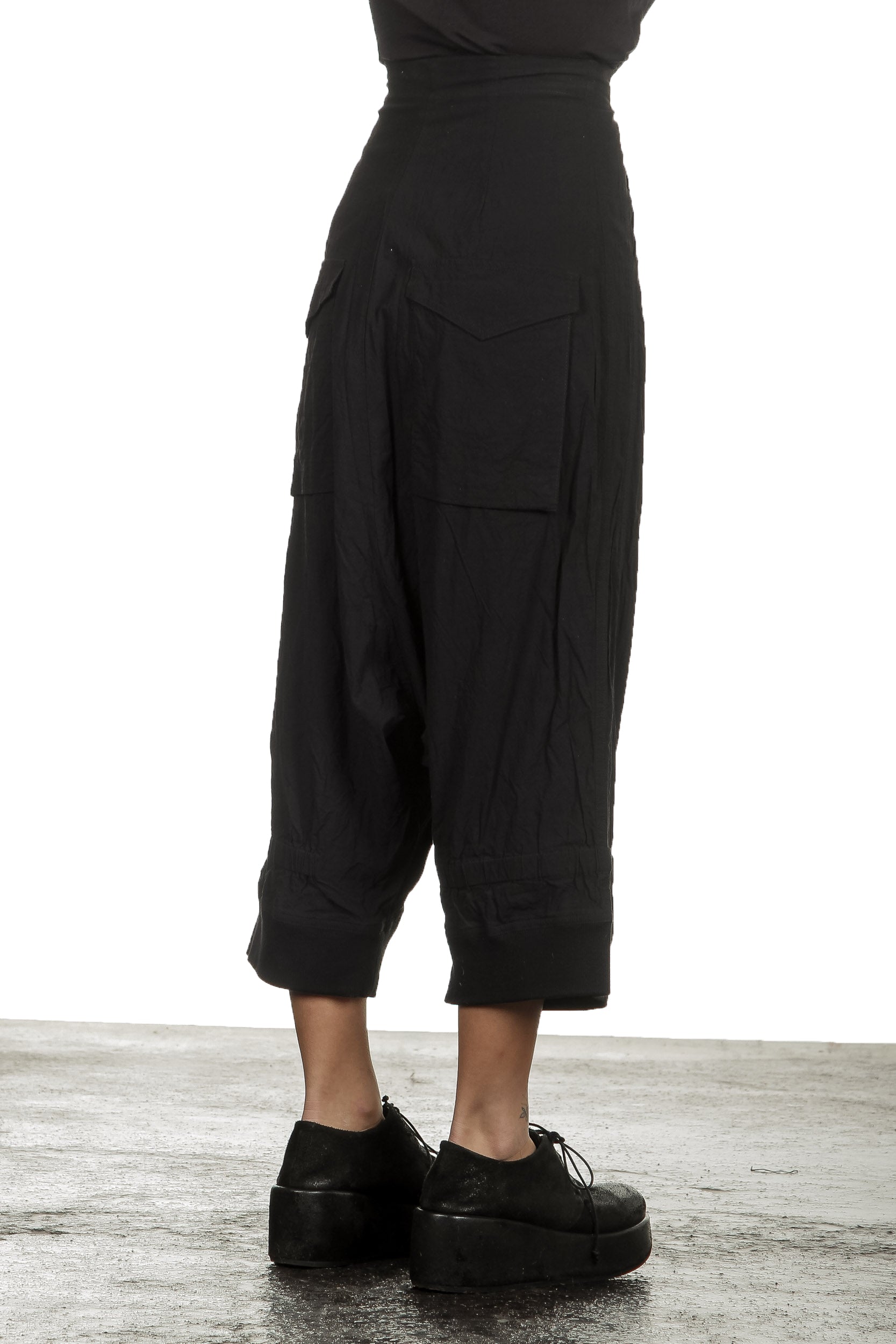 Rundholz Damen Sarouel Hose Avantgarde schwarz