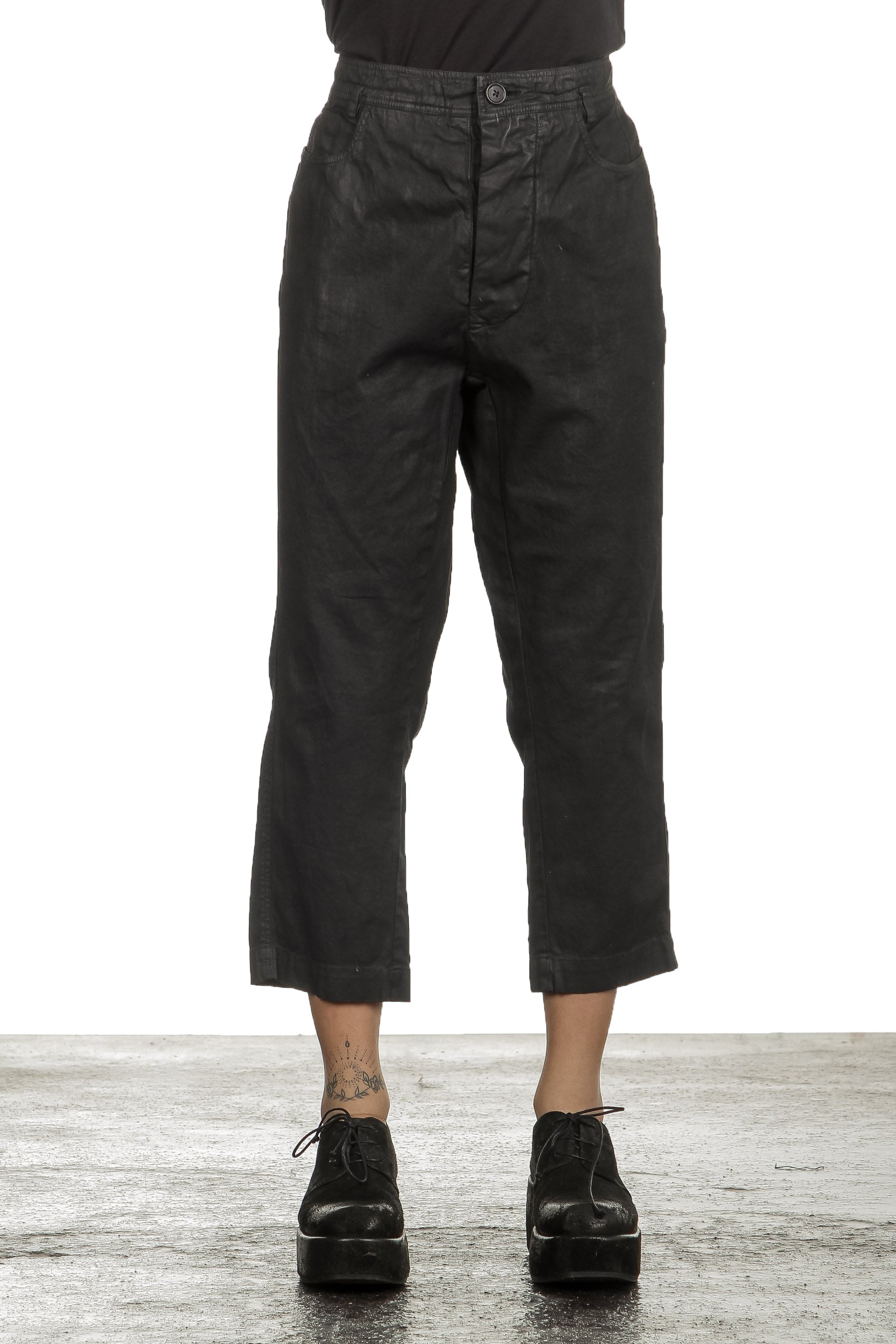 Rundholz Dip Damen Beschichtete 7/8 Hose schwarz