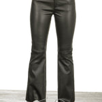 DROMe Damen Schlaghose aus Leder khaki
