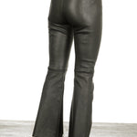 DROMe Damen Schlaghose aus Leder khaki