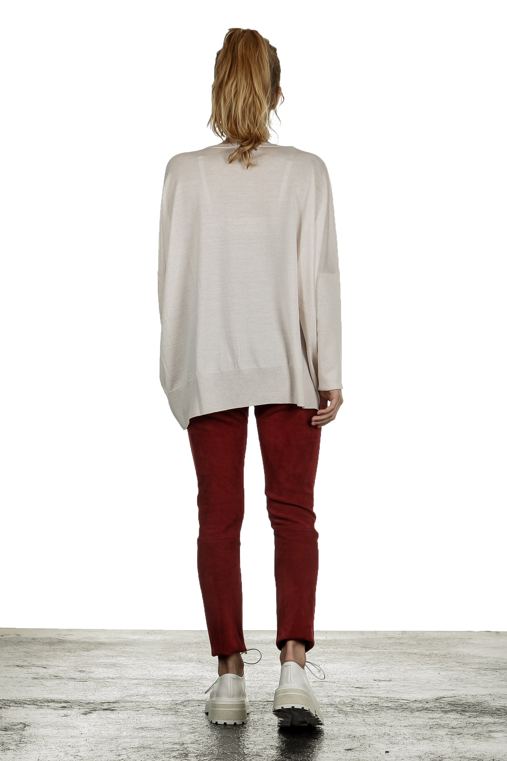 DROMe Damen Leder Leggings rot