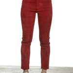 DROMe Damen Leder Leggings rot