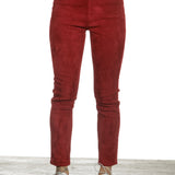 DROMe Damen Leder Leggings rot