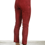 DROMe Damen Leder Leggings rot