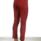 DROMe Damen Leder Leggings rot