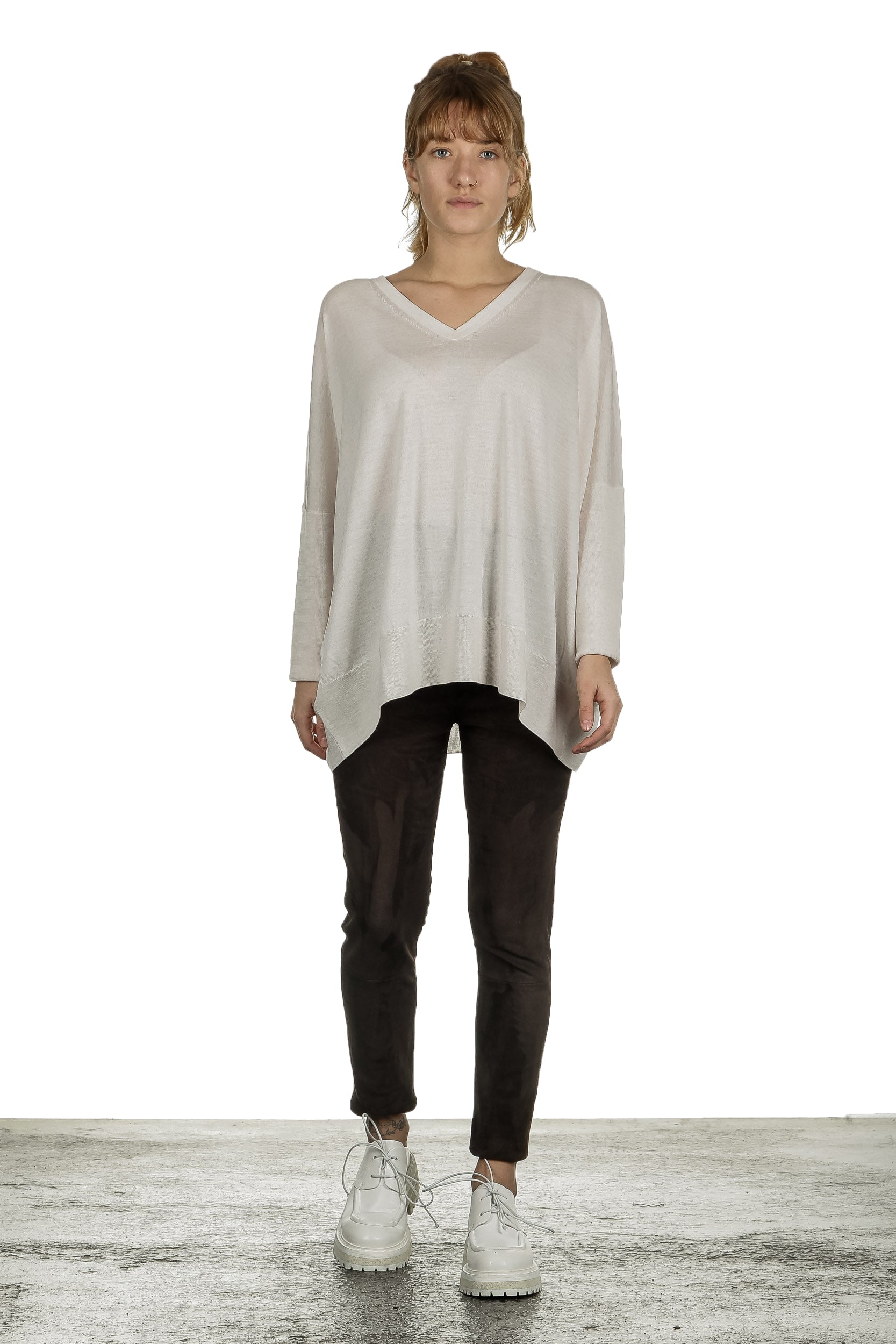 DROMe Damen Leder Leggings braun