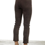 DROMe Damen Leder Leggings braun